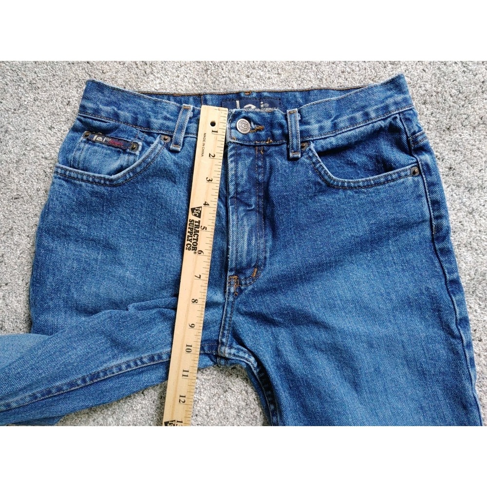 Vtg lei Denim Jeans Womens Sz 5 Bohemian Flare Patch Floral Embellished Cottage - Picture 4 of 9